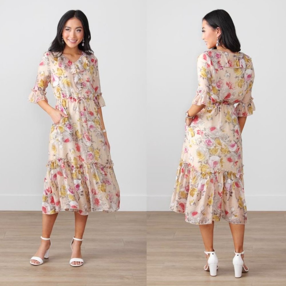 NEW Sweet Salt Floral Ruffle Prairie Boho Dress 2